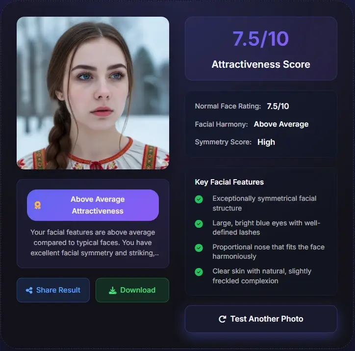 Am I normal test score 7.5 - above average attractiveness with braided hair style